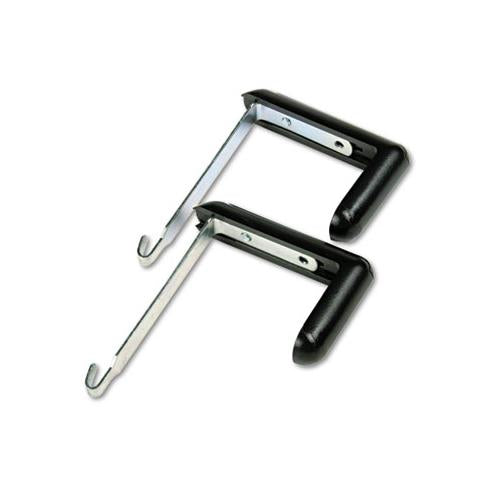 Adjustable Cubicle Hangers, 1 1-2" - 3" Panels, Aluminum-black, 2-set