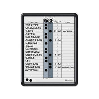 Employee In-out Board, Porcelain, 11 X 14, Gray, Black Plastic Frame