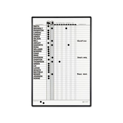 Magnetic Employee In-out Board, Porcelain, 24 X 36, Gray-black Aluminum Frame