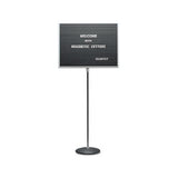 Adjustable Single-pedestal Magnetic Letter Board, 24 X 18, Black, Gray Frame