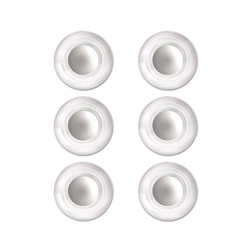 Glass Magnets, Large, 0.45" Dia, Clear, 6-pack