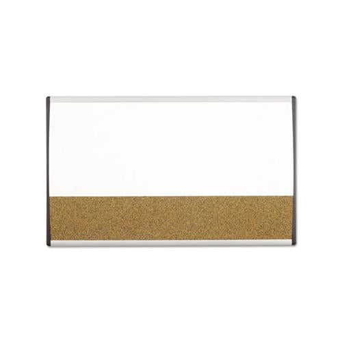 Magnetic Dry-erase-cork Board, 18 X 30, White Surface, Silver Aluminum Frame