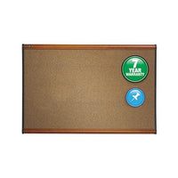 Prestige Bulletin Board, Brown Graphite-blend Surface, 36 X 24, Cherry Frame