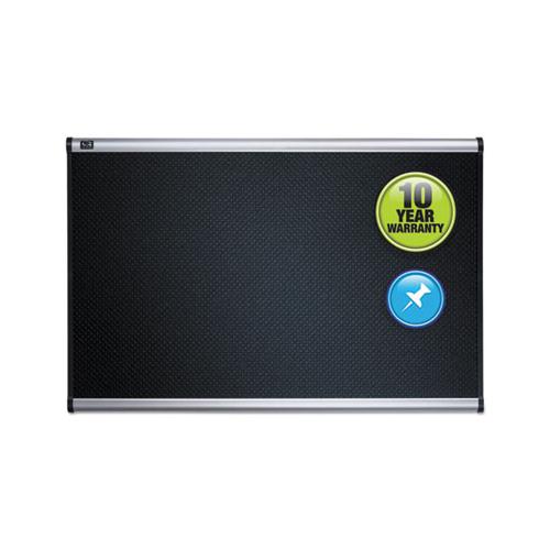 Prestige Embossed Foam Bulletin Board, 36 X 24, Black, Aluminum Frame