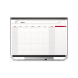 Prestige 2 Magnetic Total Erase Monthly Calendar, 36 X 24, Graphite Color Frame