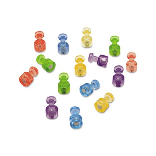 Magnetic "push Pins", 3-4" Dia, Assorted Colors, 20-pack