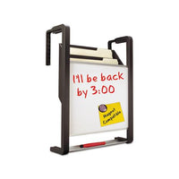 Hanging File Pocket With Dry Erase Board, Three Pockets, Letter, Black