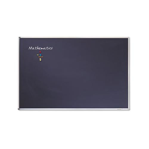 Porcelain Black Chalkboard W-aluminum Frame, 72" X 48", Silver
