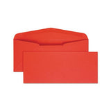 Colored Envelope, #10, Bankers Flap, Gummed Closure, 4.13 X 9.5, Red, 25-pack