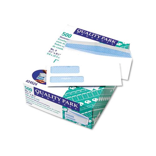 Double Window Security-tinted Check Envelope, #9, Commercial Flap, Gummed Closure, 3.88 X 8.88, White, 500-box