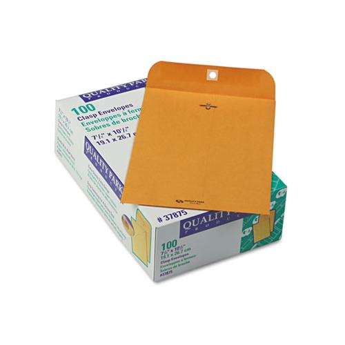 Clasp Envelope, #75, Cheese Blade Flap, Clasp-gummed Closure, 7.5 X 10.5, Brown Kraft, 100-box