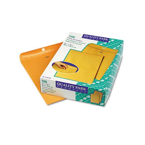 Clasp Envelope, #110, Cheese Blade Flap, Clasp-gummed Closure, 12 X 15.5, Brown Kraft, 100-box