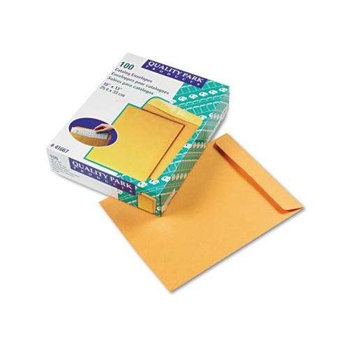 Catalog Envelope, #13 1-2, Cheese Blade Flap, Gummed Closure, 10 X 13, Brown Kraft, 100-box