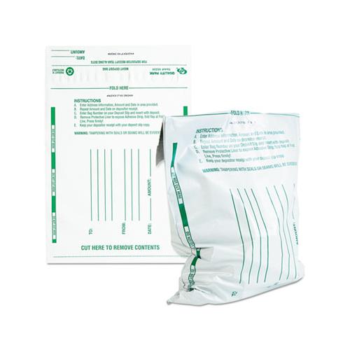 Poly Night Deposit Bags W-tear-off Receipt, 10 X 13, Opaque, 100 Bags-pack
