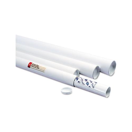 White Mailing Tubes, 36" Long, 3" Diameter, White, 25-carton