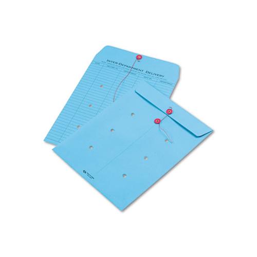 Colored Paper String & Button Interoffice Envelope, #97, One-sided Five-column Format, 10 X 13, Blue, 100-box