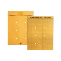 Brown Kraft Resealable Redi-tac Interoffice Envelope, #97, One-sided Five-column Format, 10 X 13, Brown Kraft, 100-box