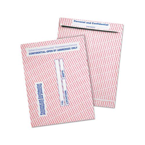 Gray-red Paper Gummed Flap Personal & Confidential Interoffice Envelope, #97, 10 X 13, Gray-red, 100-box