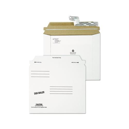 Economy Disk-cd Mailer, Square Flap, Self-adhesive Closure, 7.5 X 6.06, White, 100-carton