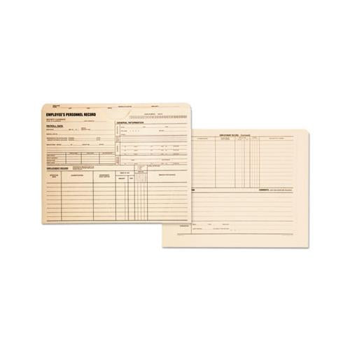 Employee Record Jacket, Straight Tab, Letter Size, Manila, 100-box