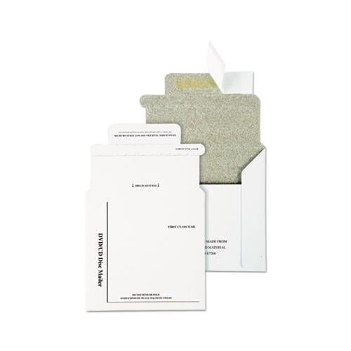 Disk-cd Foam-lined Mailers, Square Flap, Redi-strip Closure, 5.13 X 5, White, 25-box