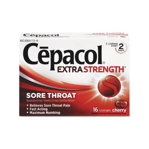 Exta Strength Sore Throat Lozenge, Cherry, 16-box, 24 Boxes-carton