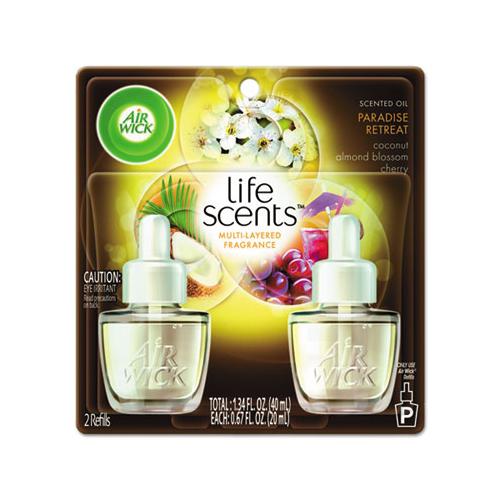 Life Scents Scented Oil Refills, Paradise Retreat, 0.67 Oz, 2-pack, 6 Packs-carton