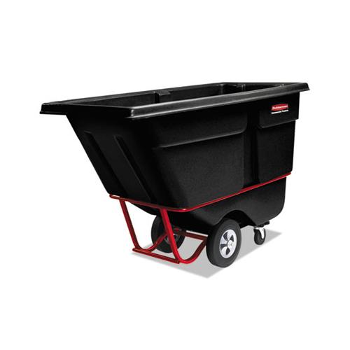 Rotomolded Tilt Truck, Rectangular, Plastic, 0.5 Cu Yd, 850 Lb Capacity, Black