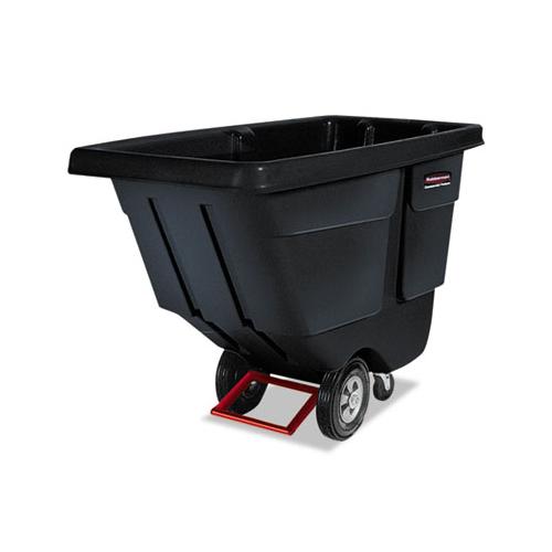 Rotomolded Tilt Truck, Rectangular, Plastic, 850 Lb Capacity, Black