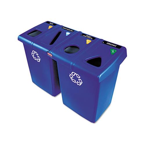 Glutton Recycling Station, Four-stream, 92 Gal, Blue