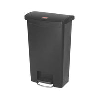 Slim Jim Resin Step-on Container, Front Step Style, 13 Gal, Black