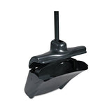 Lobby Pro Upright Dustpan, W-cover, 12 1-2"w, Plastic Pan-metal Handle, Black