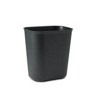 Fire-resistant Wastebasket, Rectangular, Fiberglass, 3.5 Gal, Black