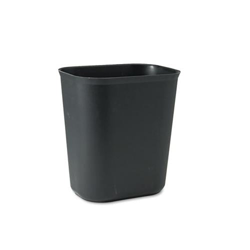 Fire-resistant Wastebasket, Rectangular, Fiberglass, 3.5 Gal, Black