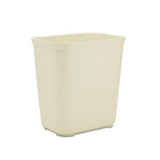 Fire-resistant Wastebasket, Rectangular, Fiberglass, 7 Gal, Beige