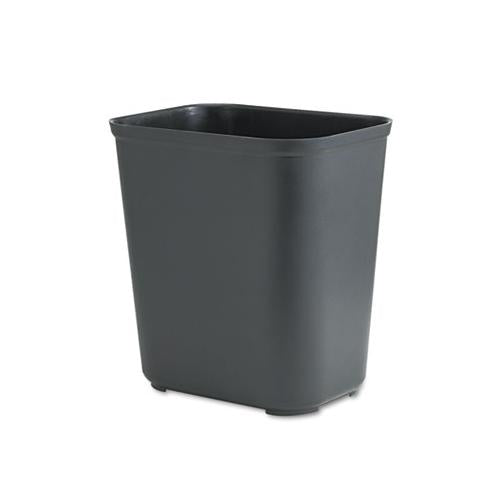 Fire-resistant Wastebasket, Rectangular, Fiberglass, 7 Gal, Black