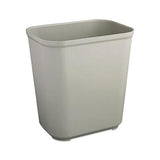 Fire-resistant Wastebasket, Rectangular, Fiberglass, 7 Gal, Gray