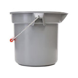 14 Quart Round Utility Bucket, 12" Diameter X 11 1-4"h, Gray Plastic