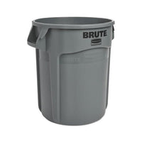 Round Brute Container, Plastic, 20 Gal, Gray