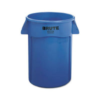 Brute Vented Trash Receptacle, Round, 44 Gal, Blue