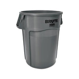 Round Brute Container, Plastic, 55 Gal, Gray