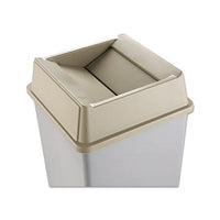 Untouchable Square Swing Top Lid, Plastic, 20.13w X 20.13d X 6.25h, Beige