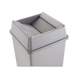 Untouchable Square Swing Top Lid, Plastic, 20.13w X 20.13d X 6.25h, Gray