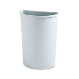 Untouchable Waste Container, Half-round, Plastic, 21 Gal, Gray