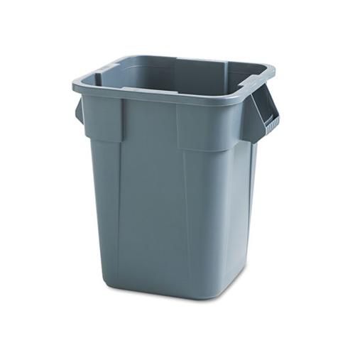 Brute Container, Square, Polyethylene, 40 Gal, Gray