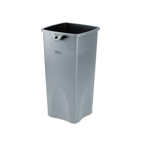 Untouchable Square Waste Receptacle, Plastic, 23 Gal, Gray