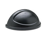 Untouchable Plastic Half-round Lid, 21.38w X 12.38d X 9.13h, Black