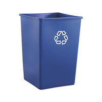 Recycling Container, Square, Plastic, 35 Gal, Blue