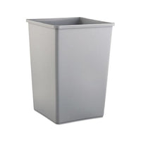 Untouchable Square Waste Receptacle, Plastic, 35 Gal, Gray