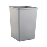 Untouchable Square Waste Receptacle, Plastic, 35 Gal, Gray